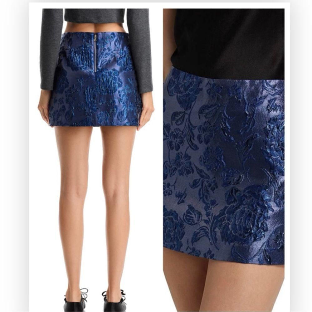 Alice + Olivia Elana Floral Brocade Miniskirt $275